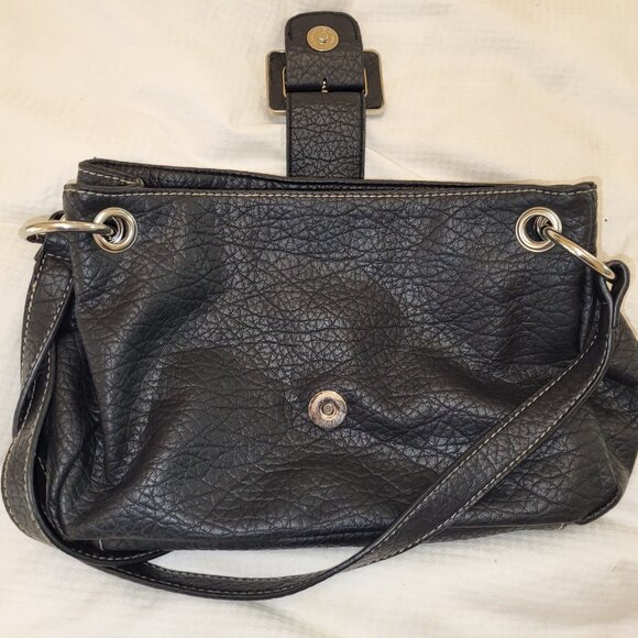 Rosetti Black Pebbled Vegan Leather Handbag Purse - Picture 8 of 11